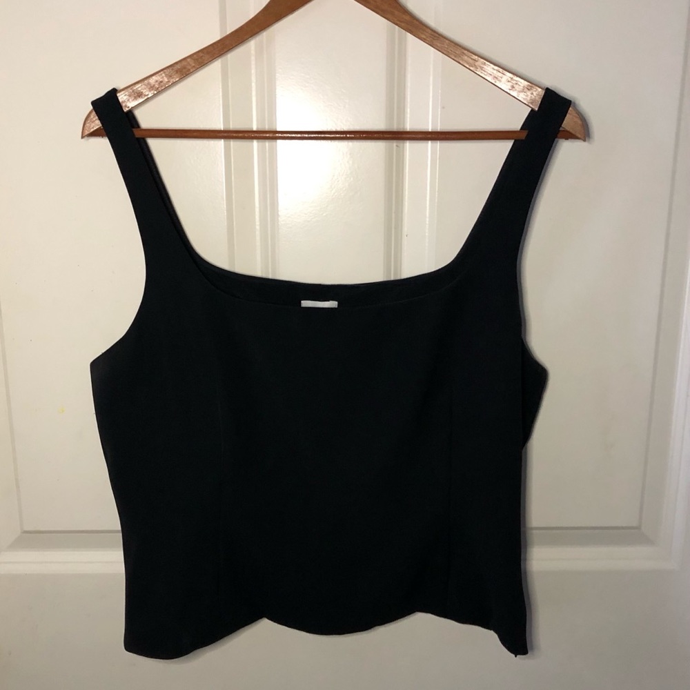 Armani Black Side Zip Cropped Tank Style Top
